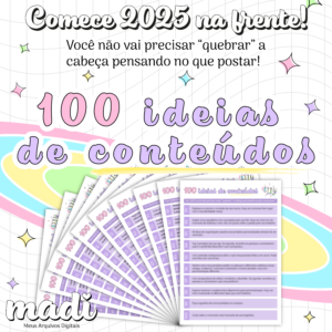 100 ideias de conteúdos