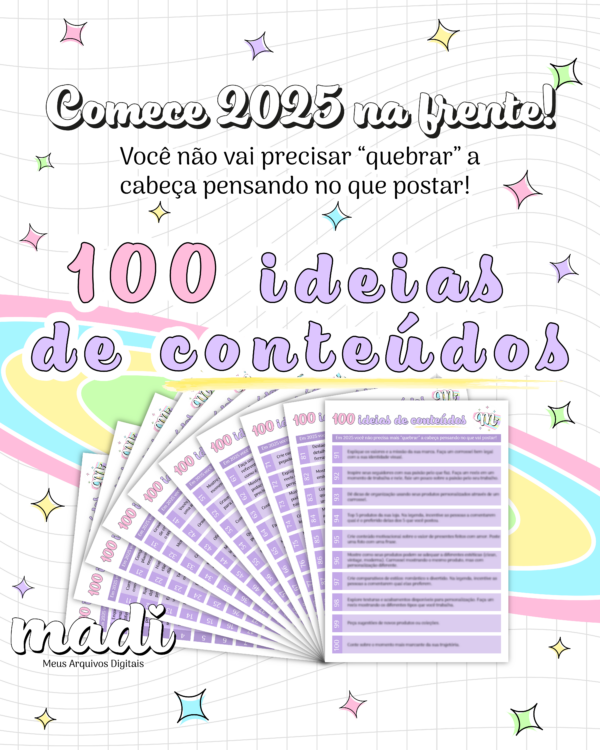 100 ideias de conteúdos